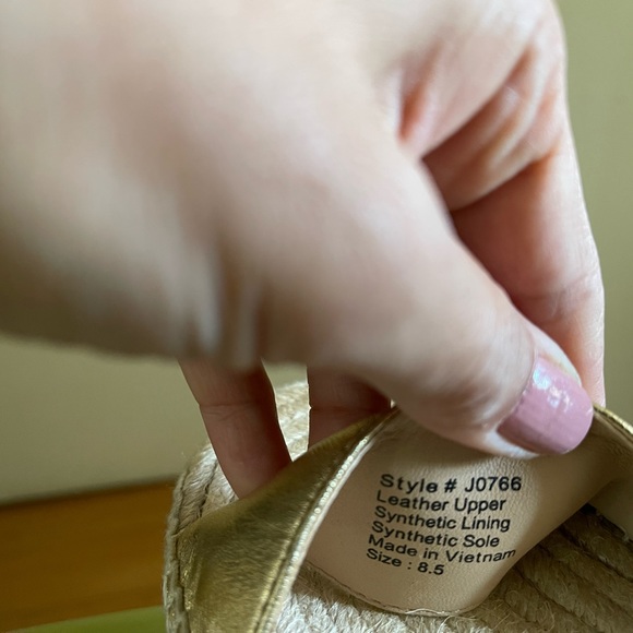 J.crew Marina metallic gold espadrille wedge sandals - Picture 3 of 8